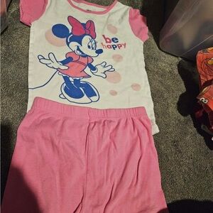 Disney Minnie Mouse Pink and White Pajama Set